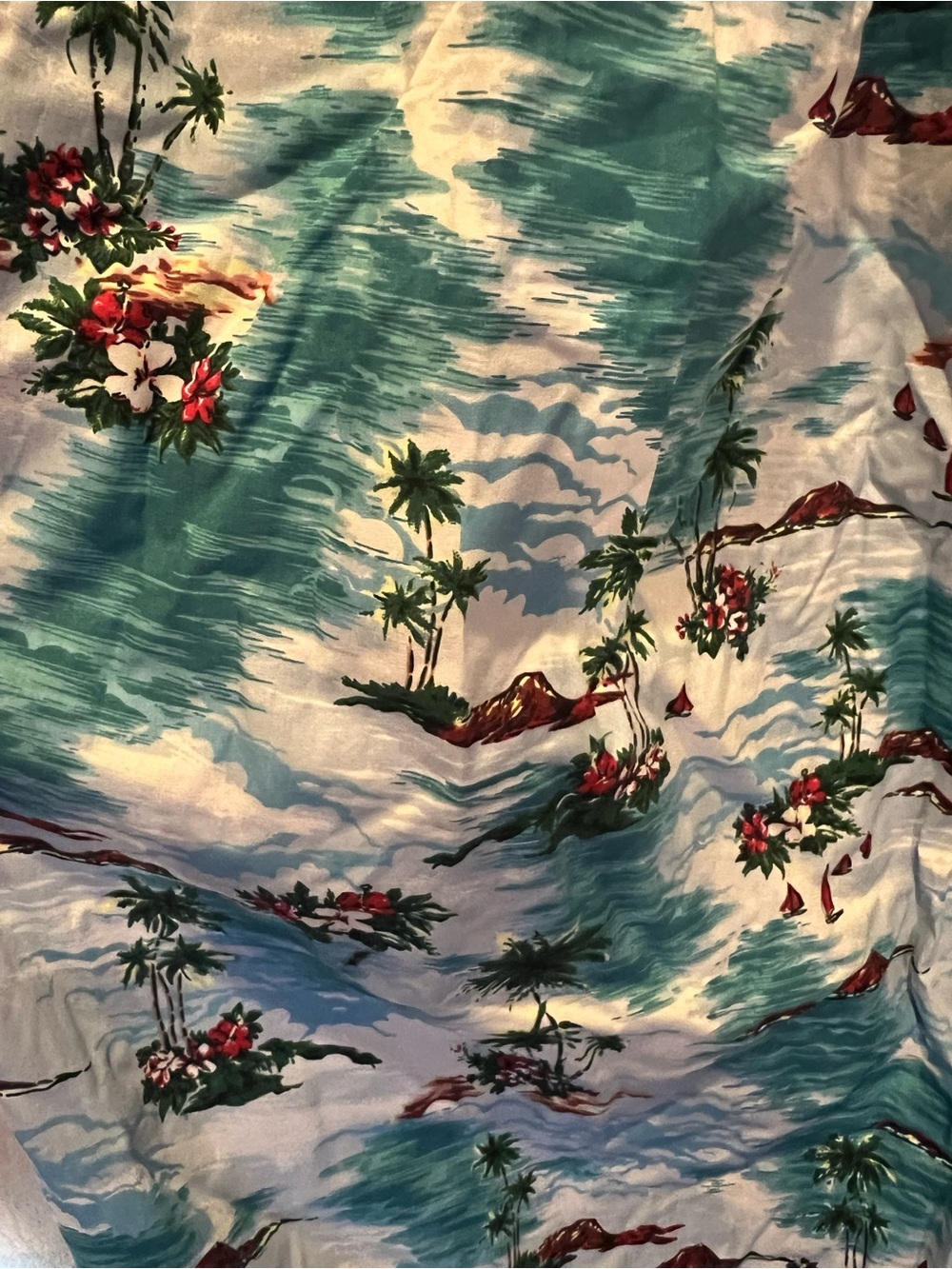 Hell Bunny Teal & White Tropical Print Skirt - Picture 4 of 5